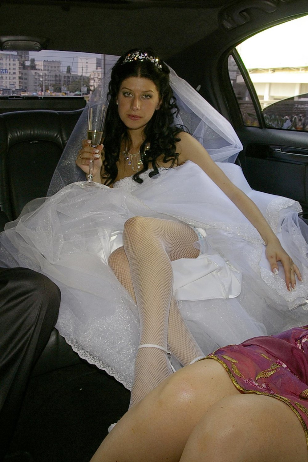Look under the dress of the bride