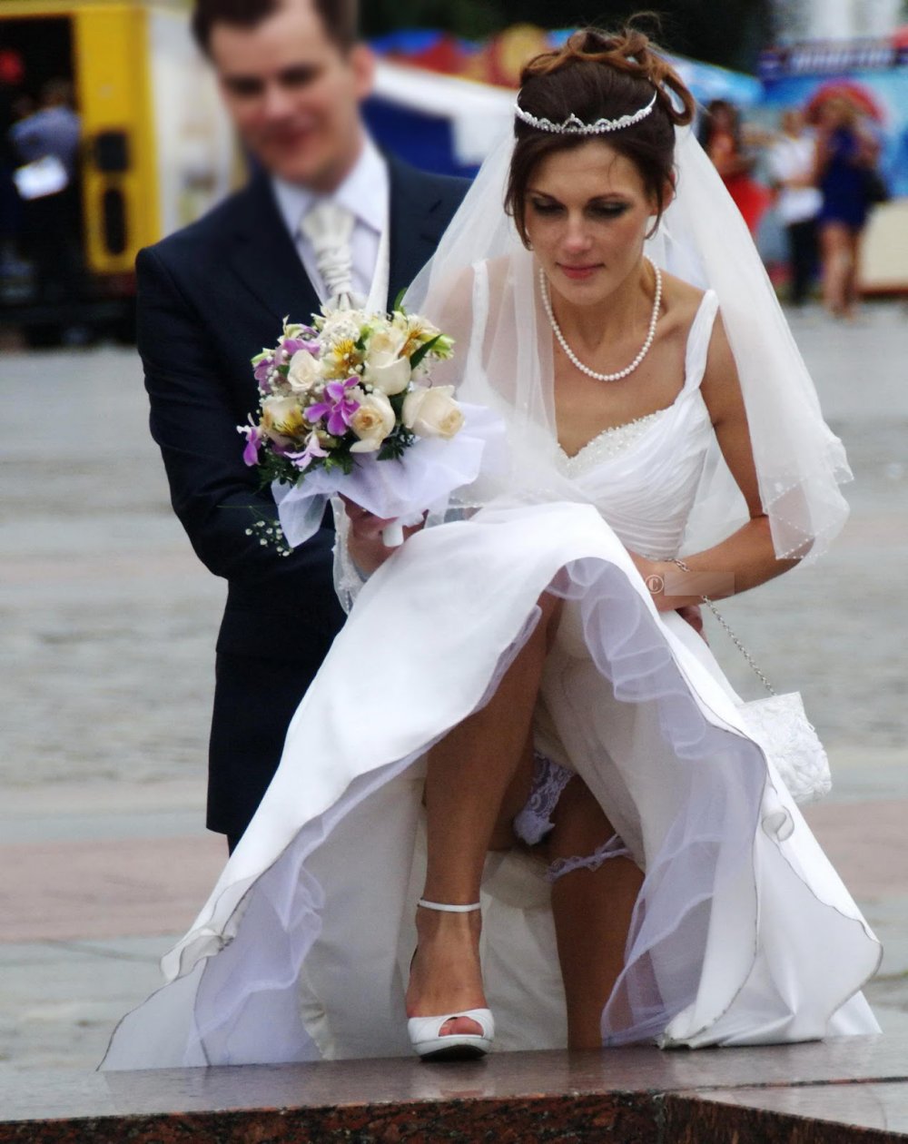 Under the wedding dress