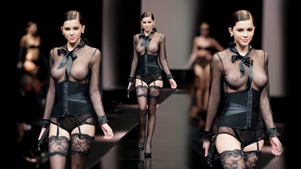 Girls undress on stage