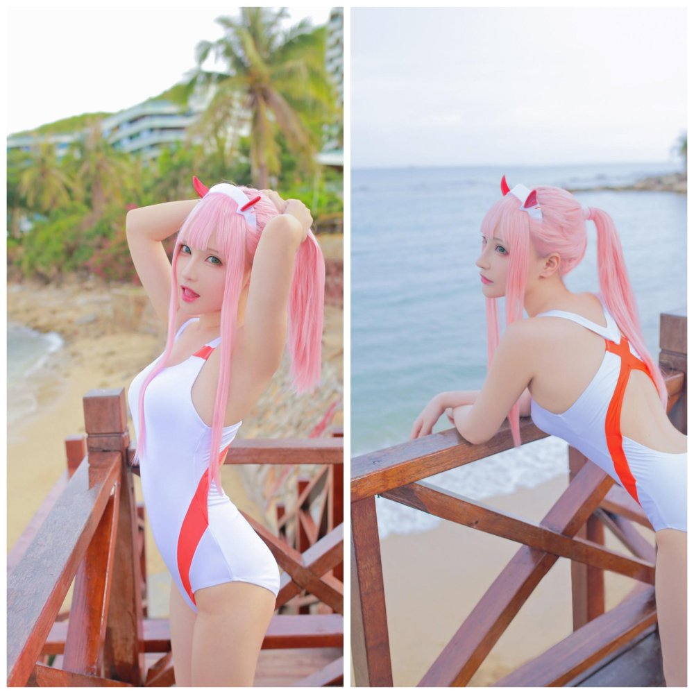 Naked cosplay Zero Two Franks