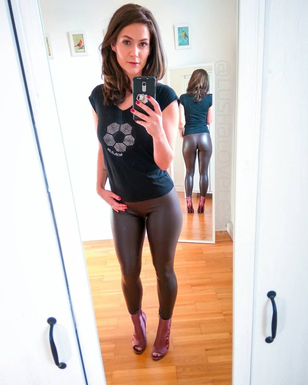 Christina Rose in leather pants