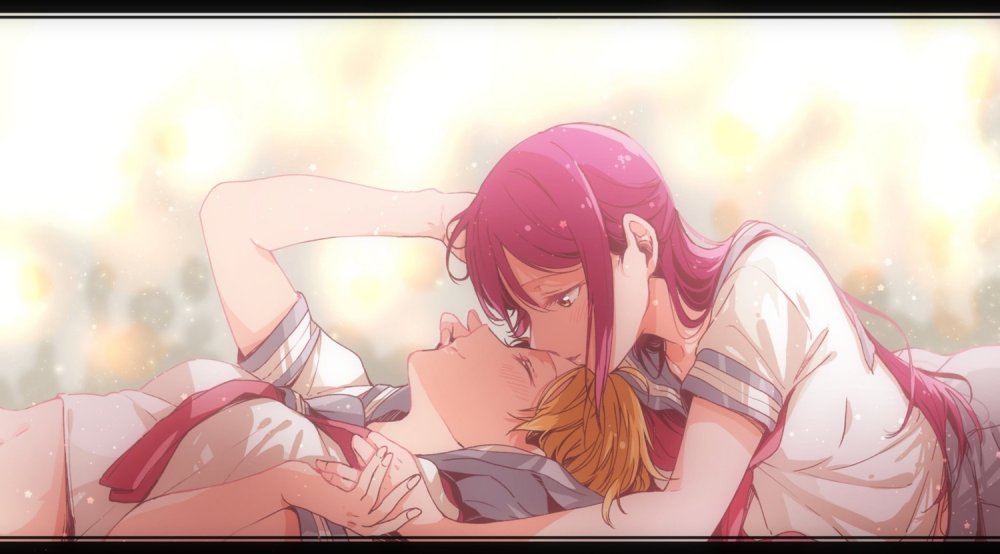 Kiss in the lobe of anime