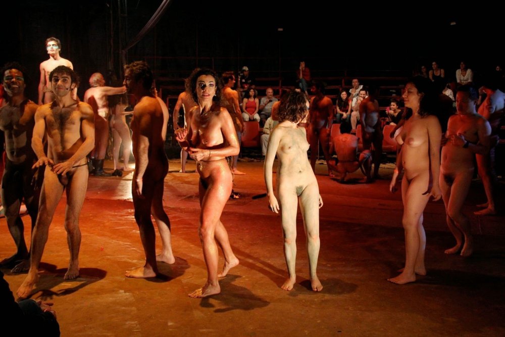 Erotic show on the catwalk