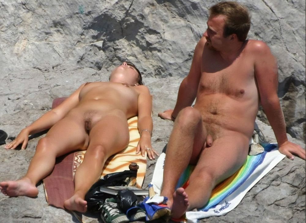 Family nudist beach