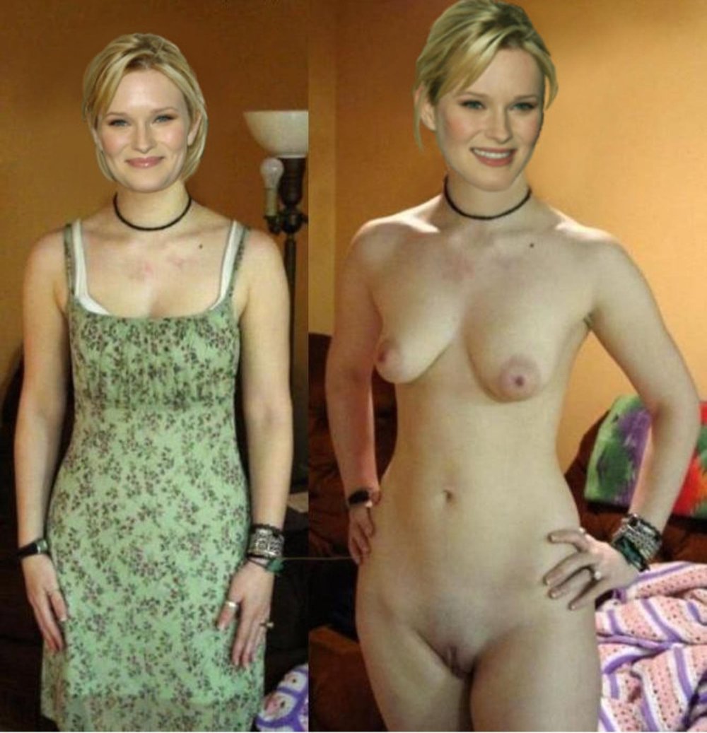Girls in clothes and without clothes