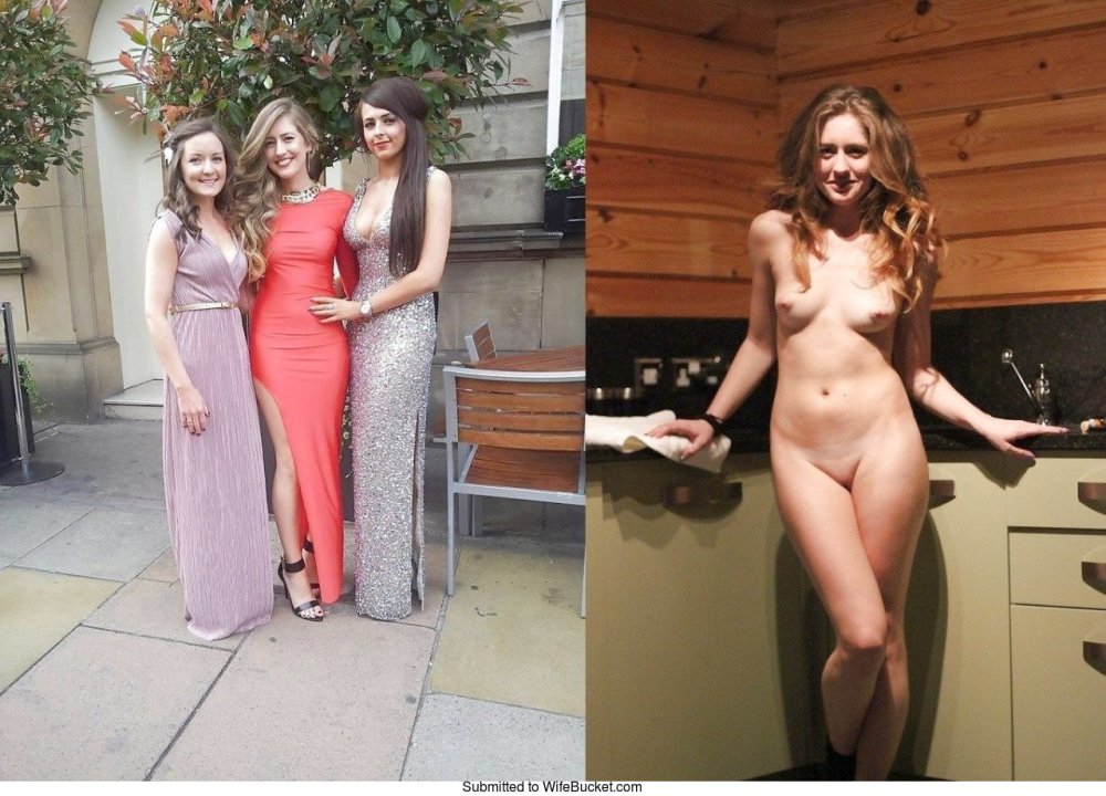 Wife in clothes and without clothes