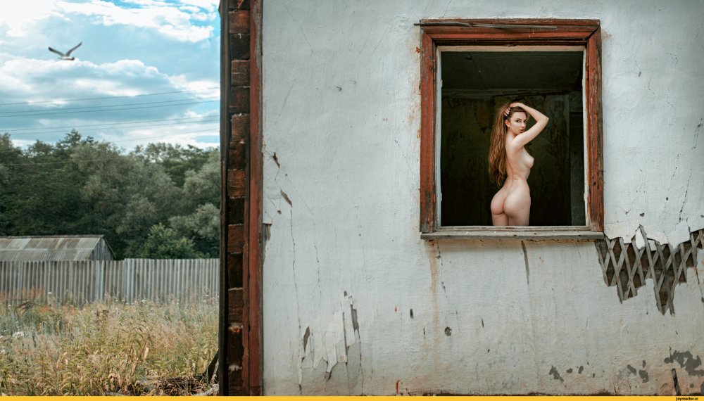 Nude photo shoot in an abandoned village