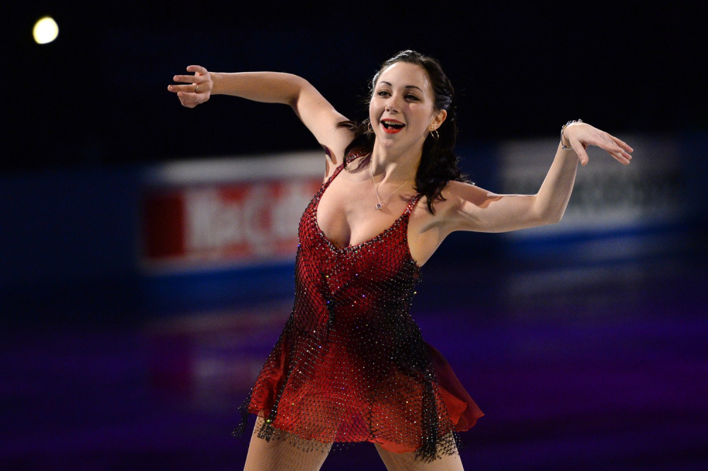 The skater is bowed