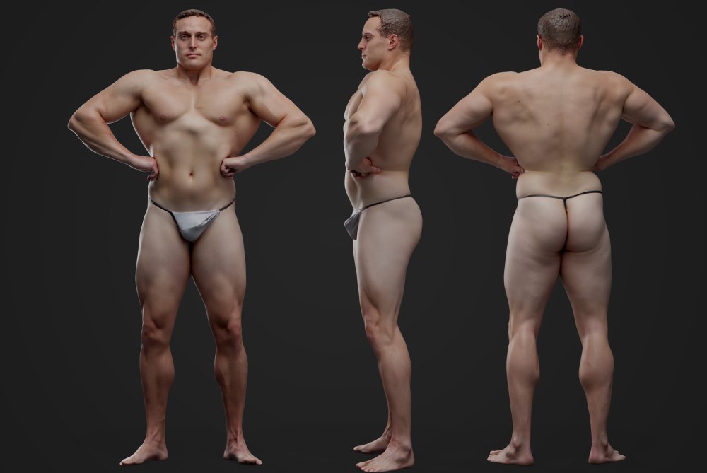 Naked guy reference photo