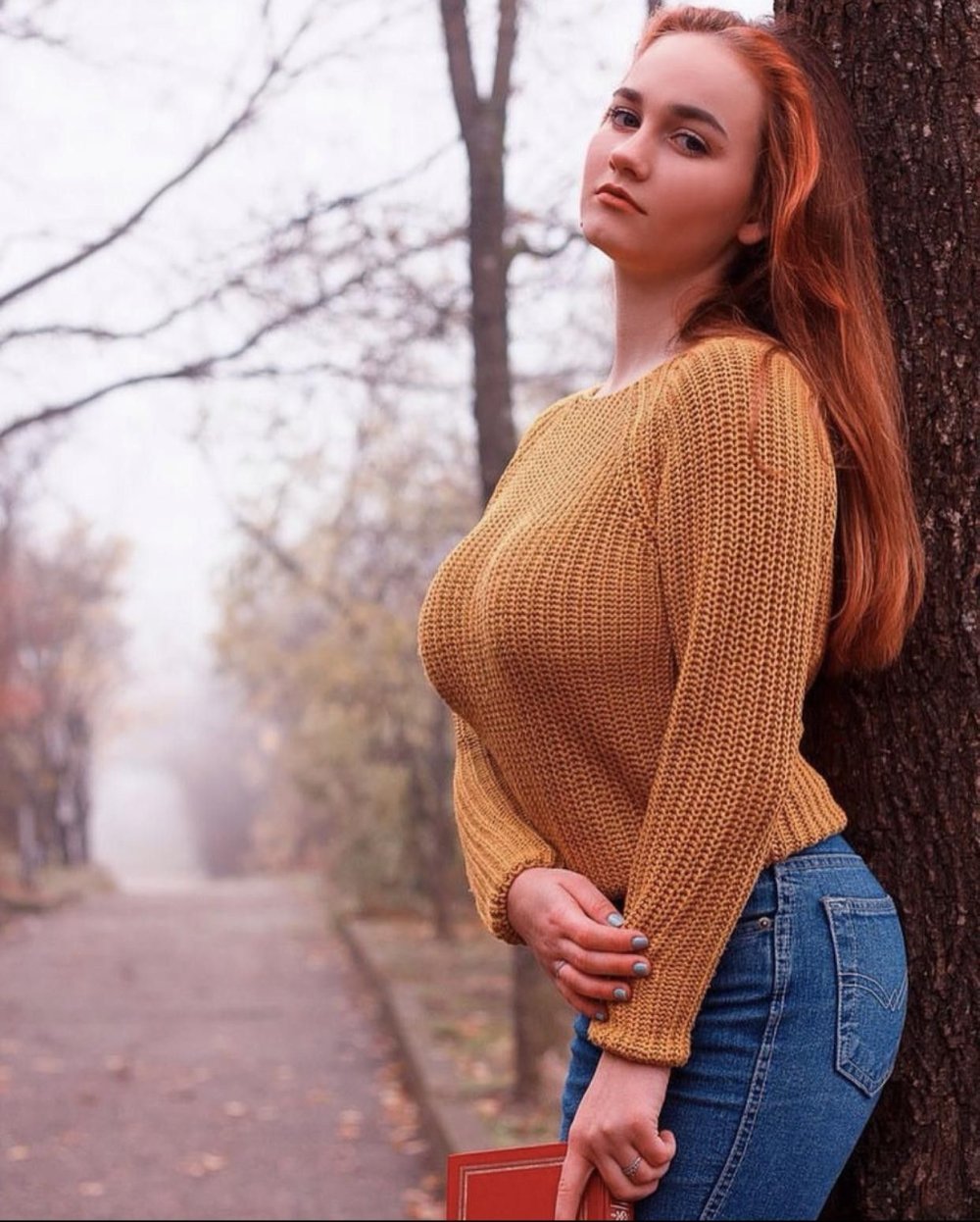 Fetish sweater with open breasts