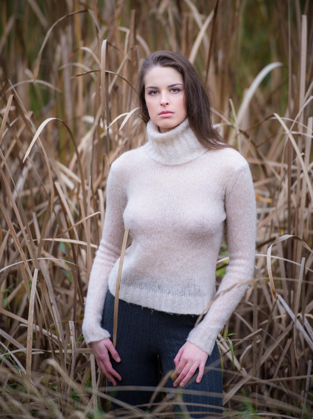 Denise Milani in a sweater