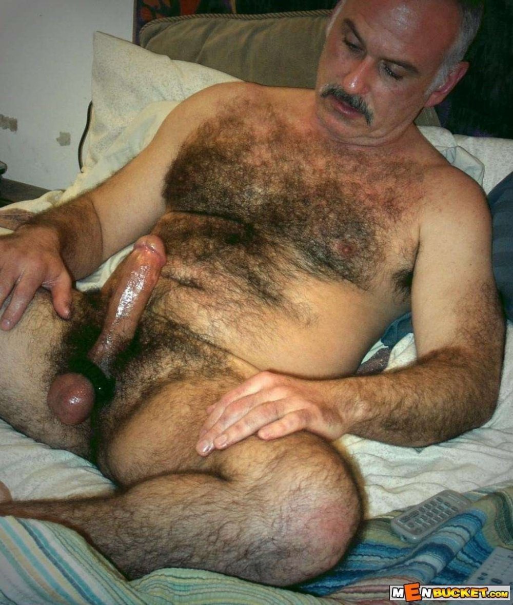 Naked hairy elder man