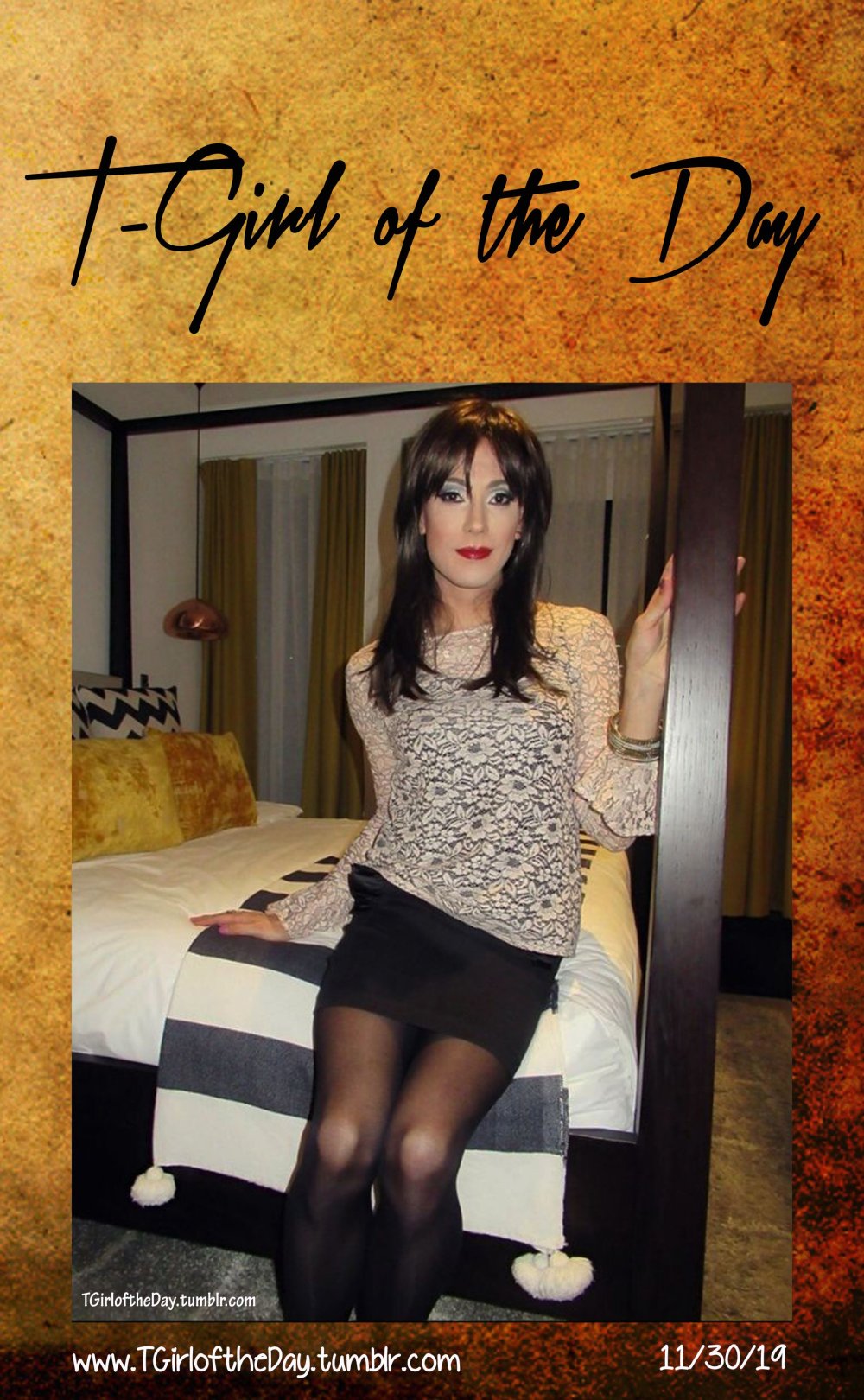 Crossdresser in a wig red