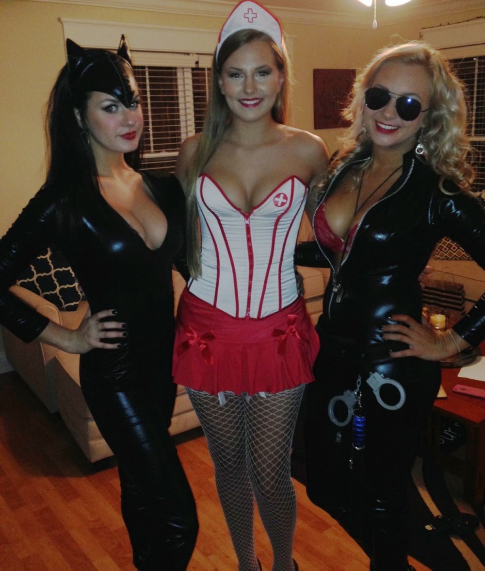 Naked women in erotic costumes