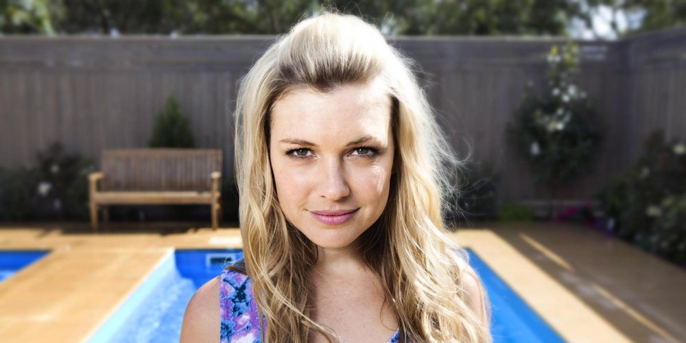 Saskia Hampel in a swimsuit