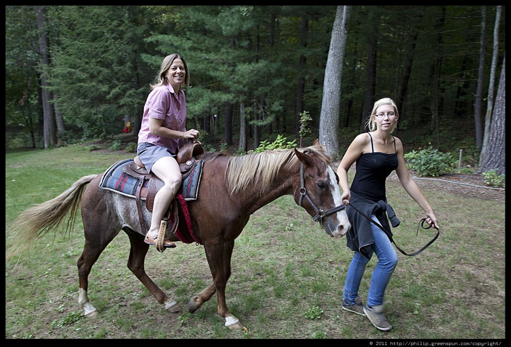 A woman on horseback