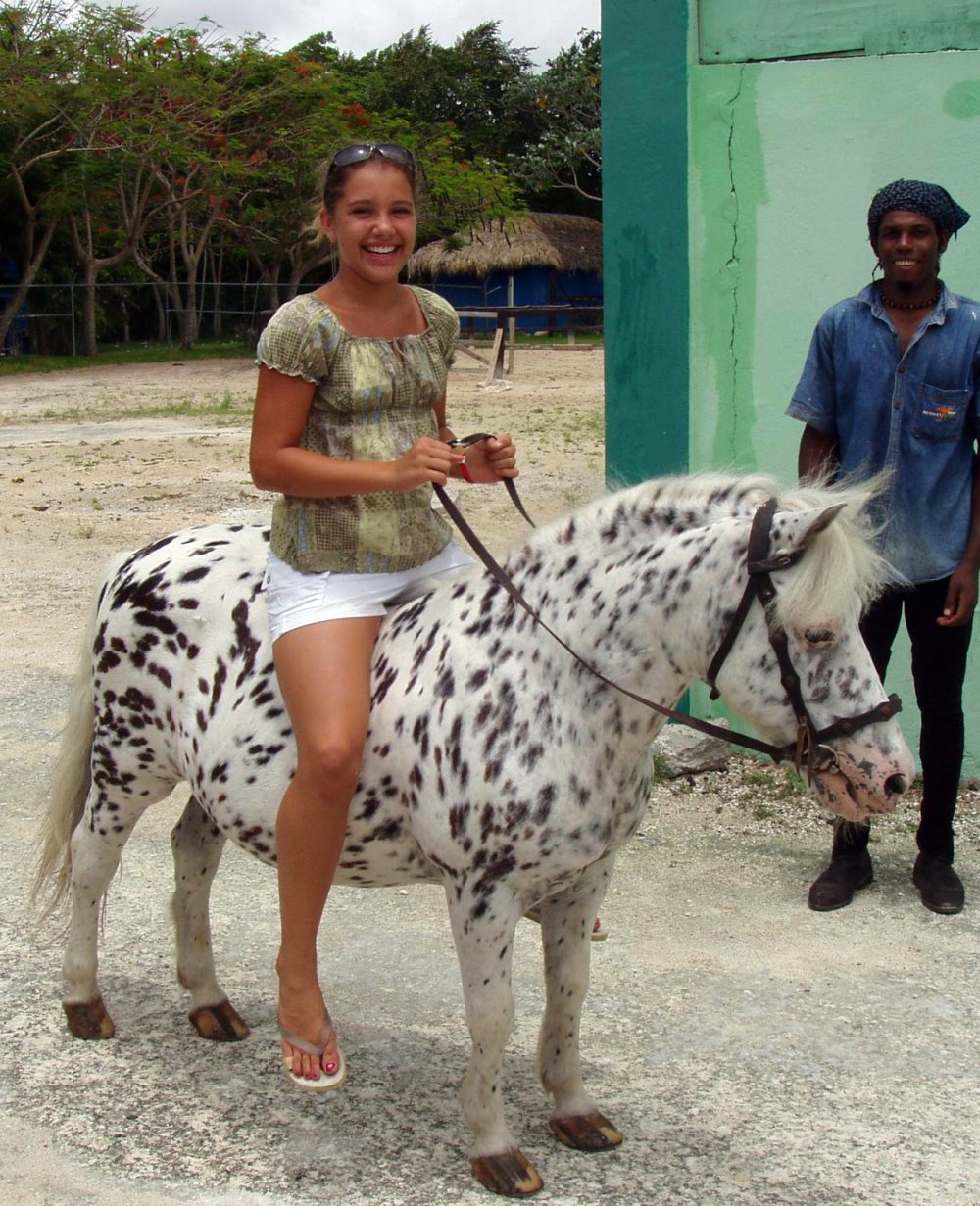 Riding a pony