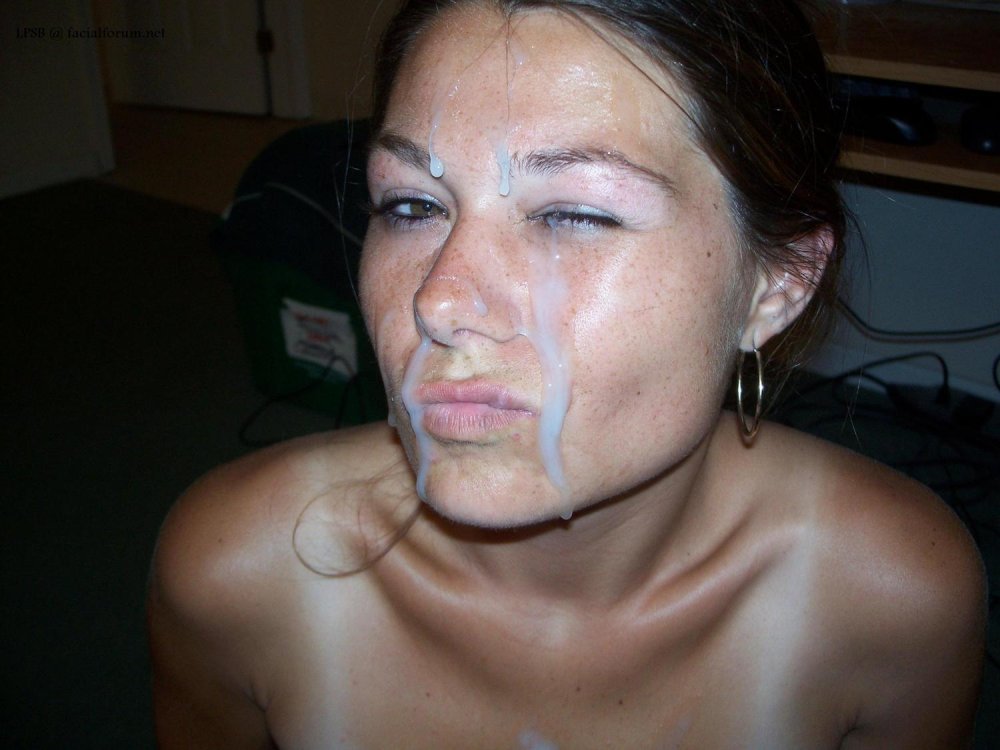Cum on amateur face