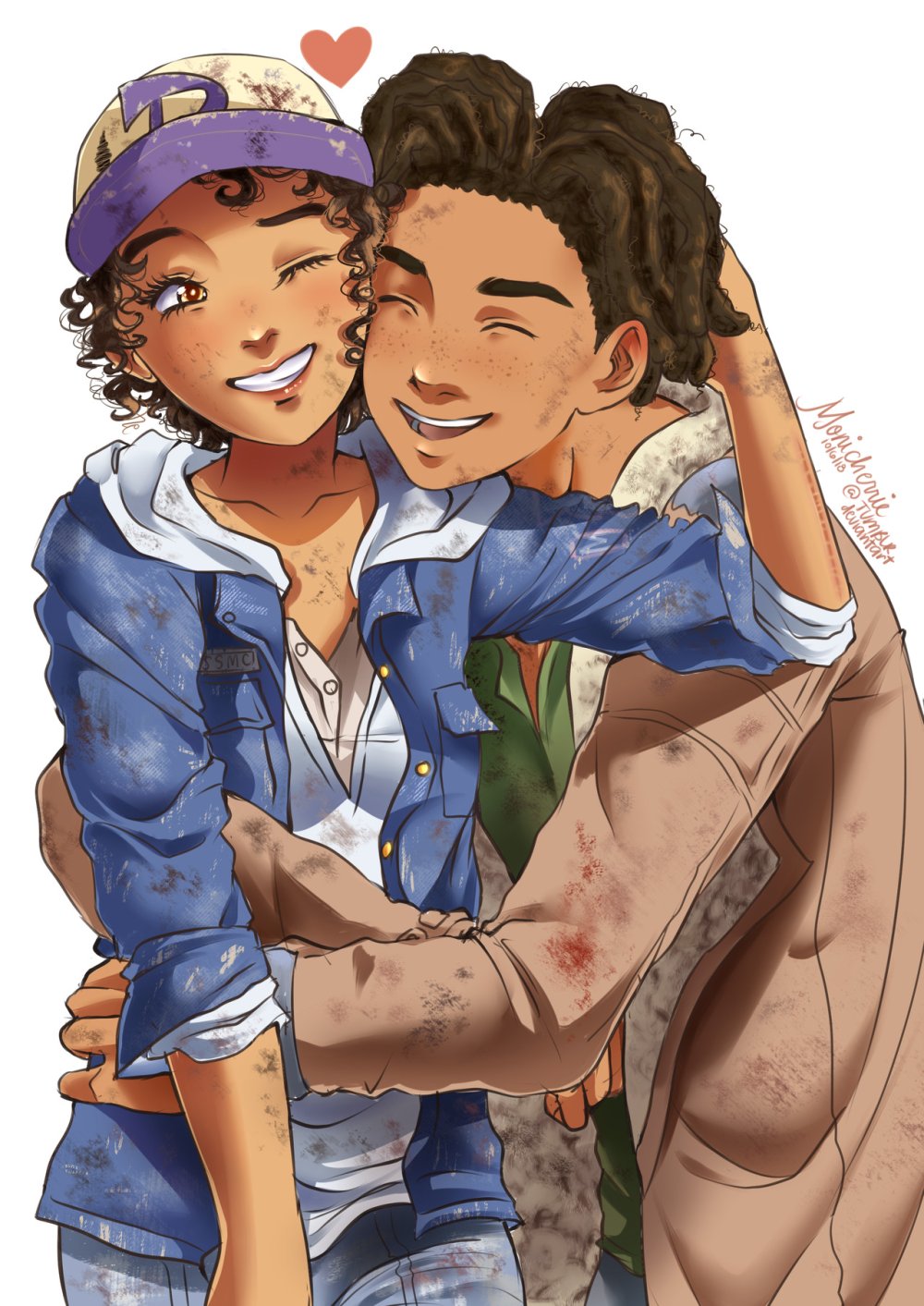 Clementine The Walking Dead with blossomed hair