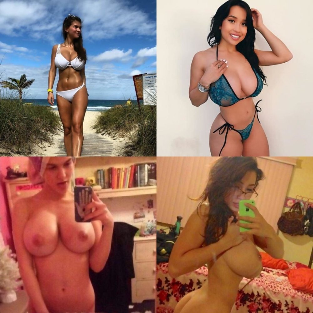Selfie in clothes and without clothes