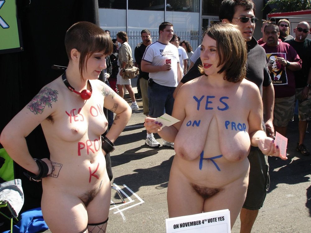Naked women on a bike racket