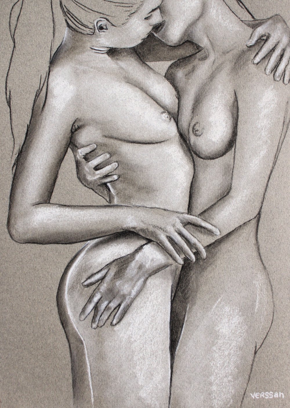 Erotic drawings with a pencil