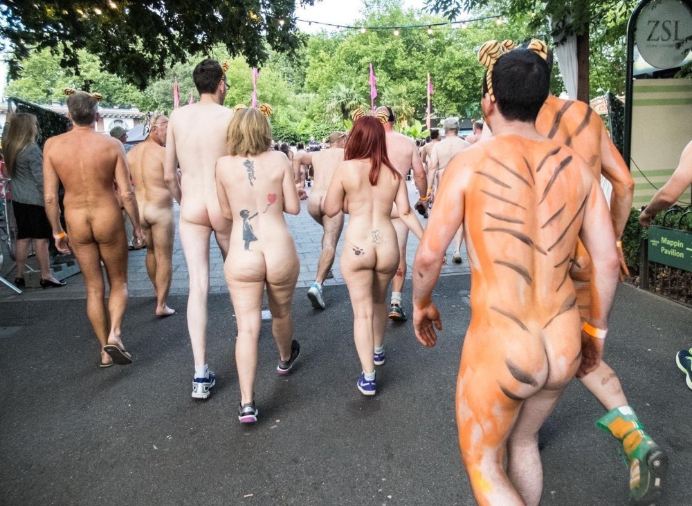 Parade of naked beautiful women