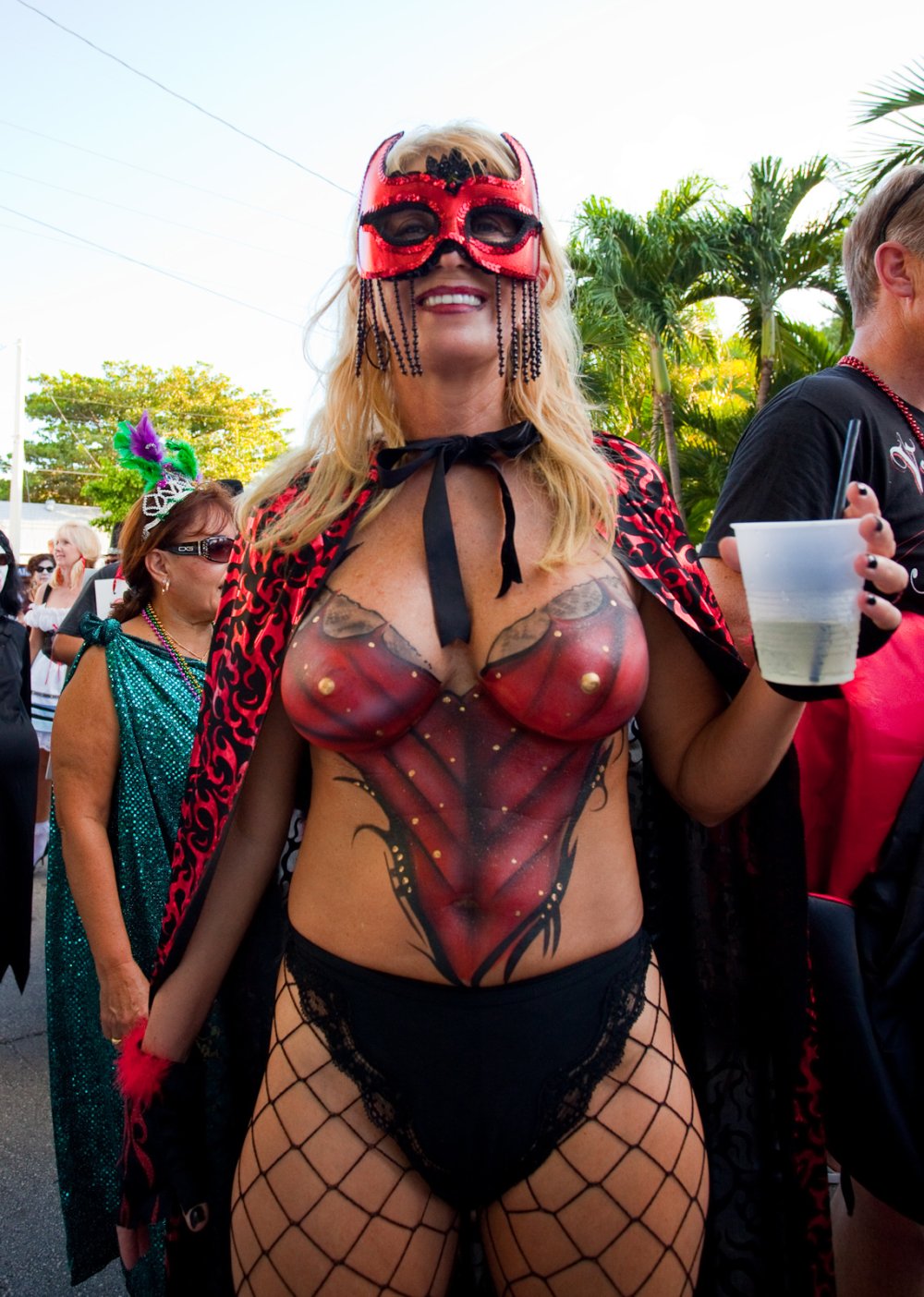 Naked women at the Fantasy Fest festival