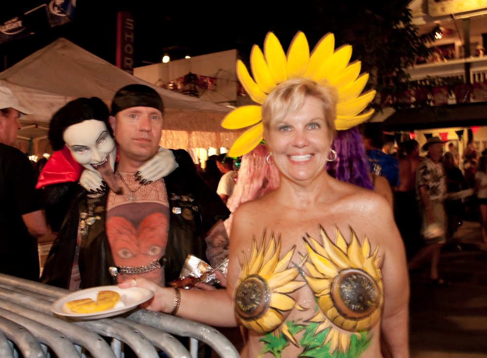 Naked women at the Fantasy Fest festival
