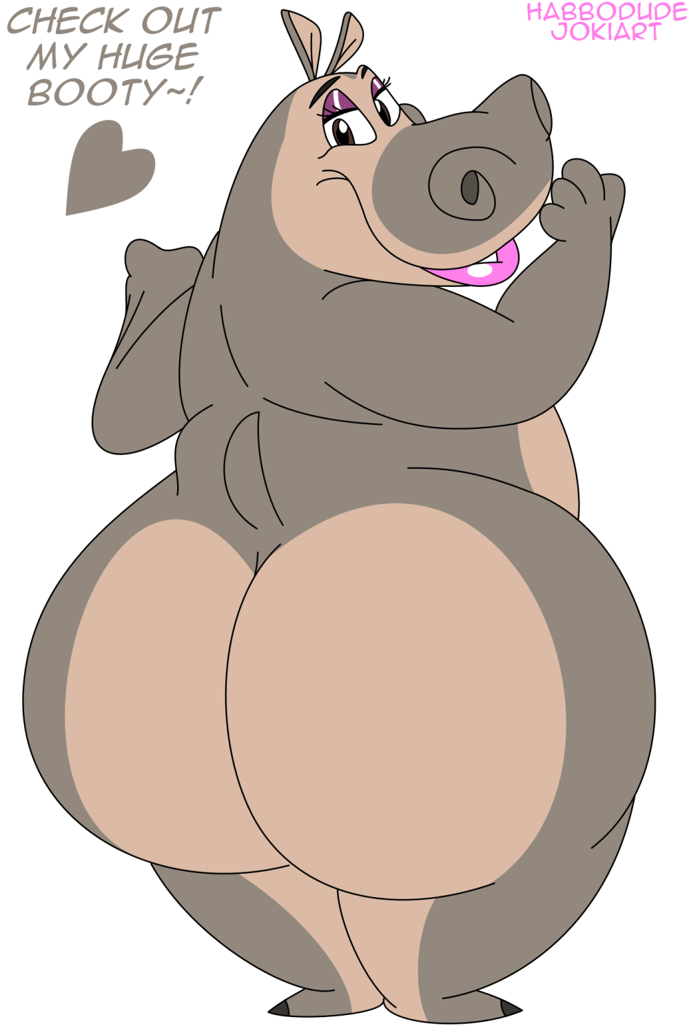 Hippo Gloria in a swimsuit