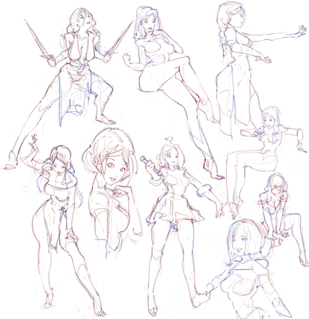 Unusual drawing poses