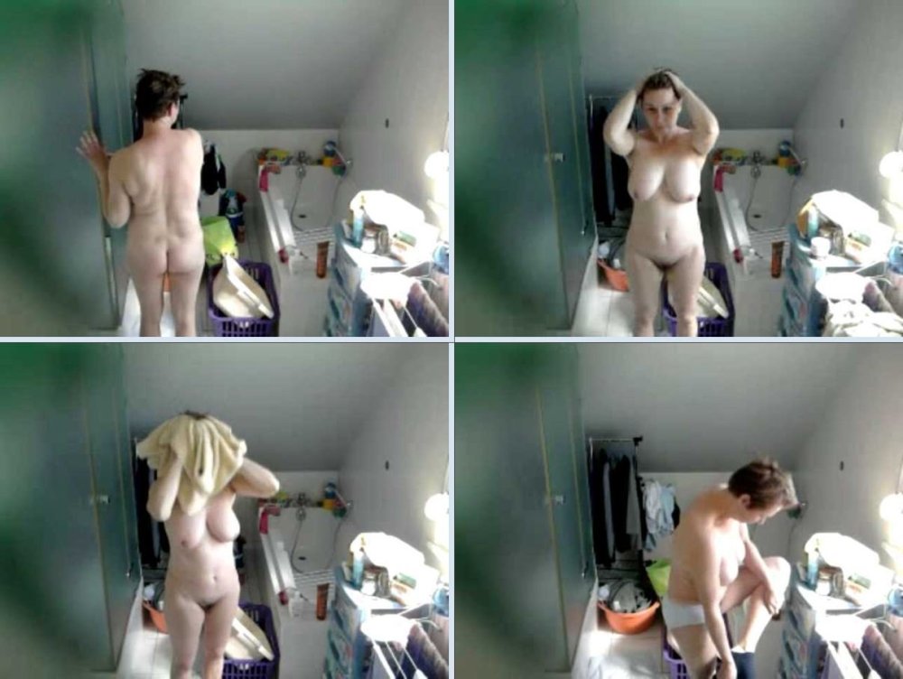Blonde Hairy Wife Washing Spy Camera Real