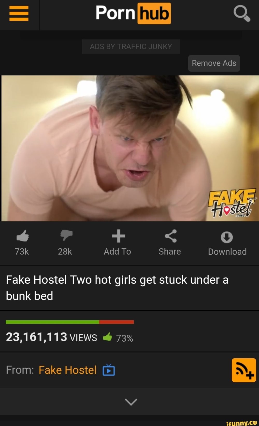 Fake hostel got stuck under the bed