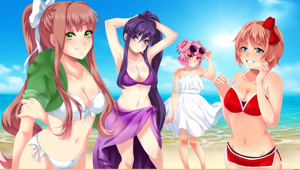 Saeri and Monica in swimsuits