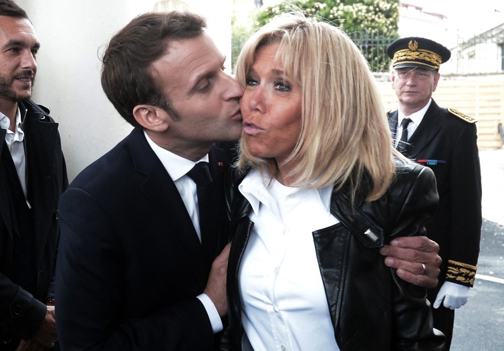 Brigitte Macron on the beach