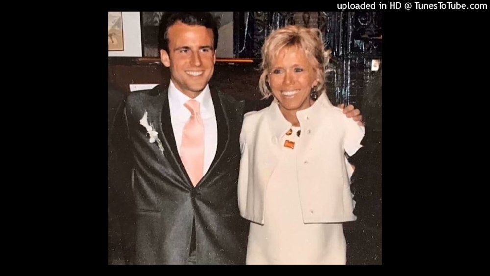 Macron in a swimsuit