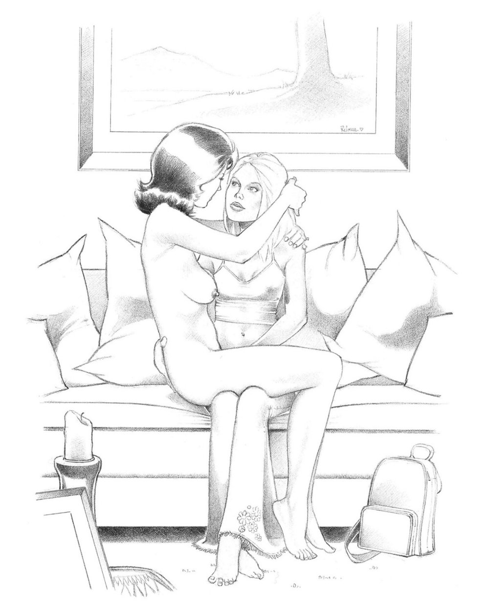 Incest drawings with a pencil