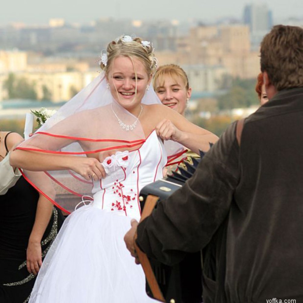Hooligans lift the skirts