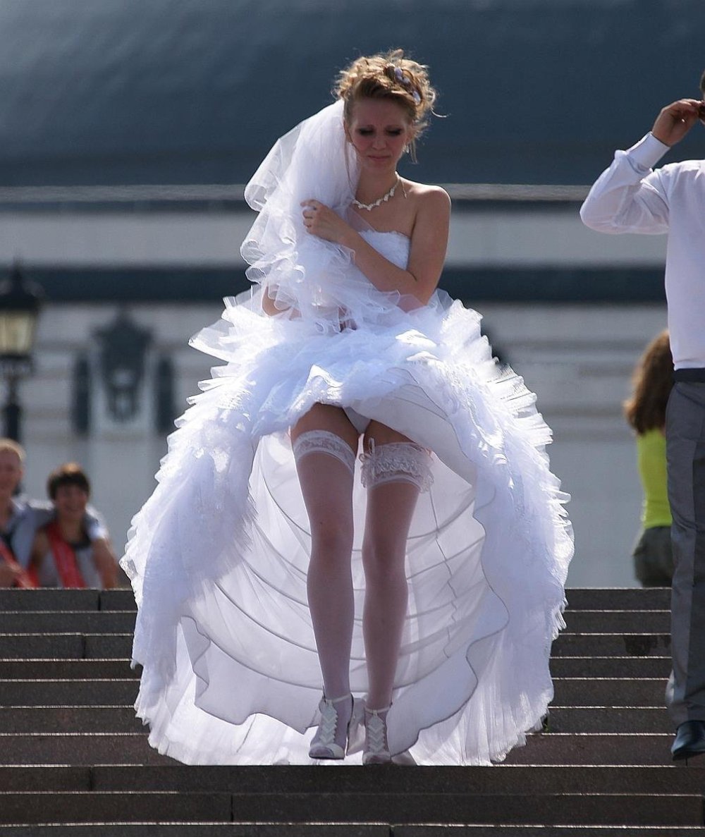 The bride has a dress