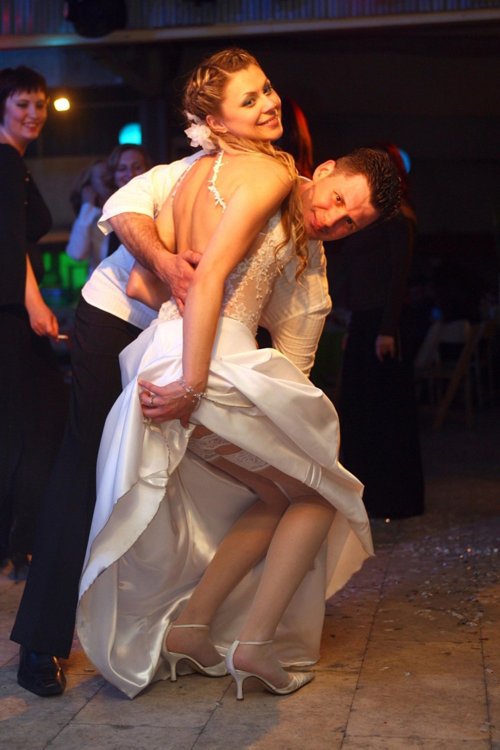 The bride has a dress