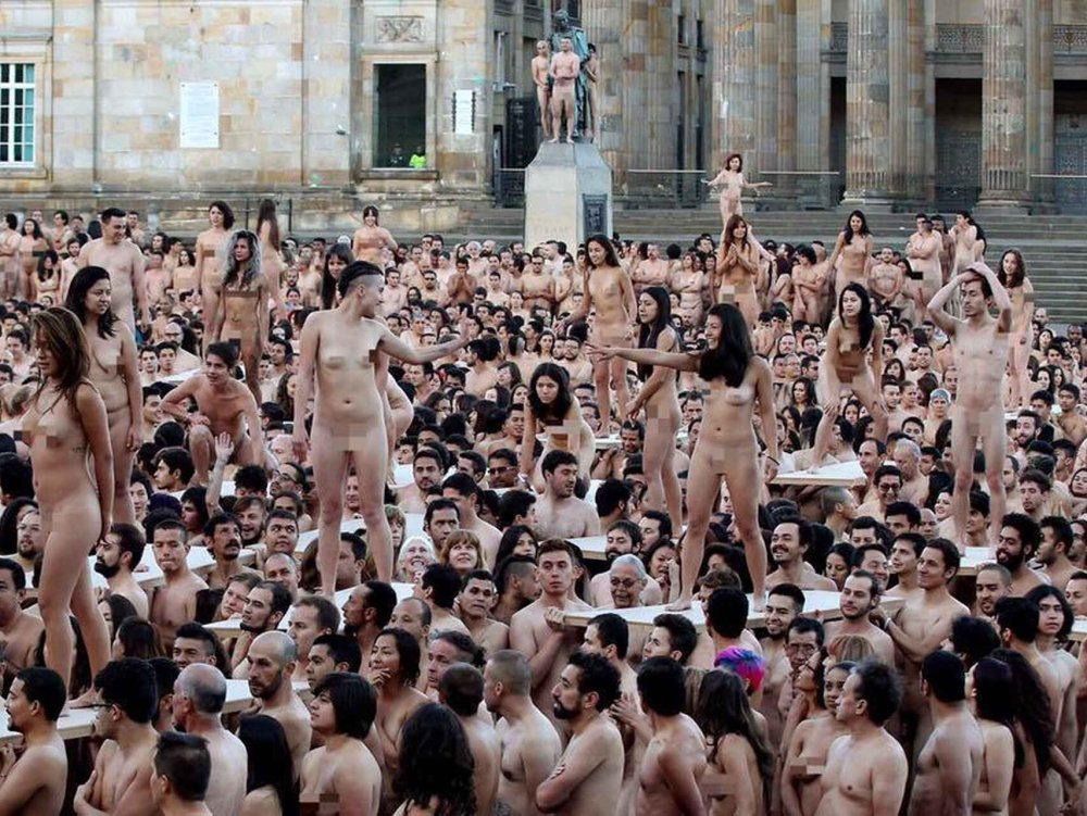 Naked on the street protests