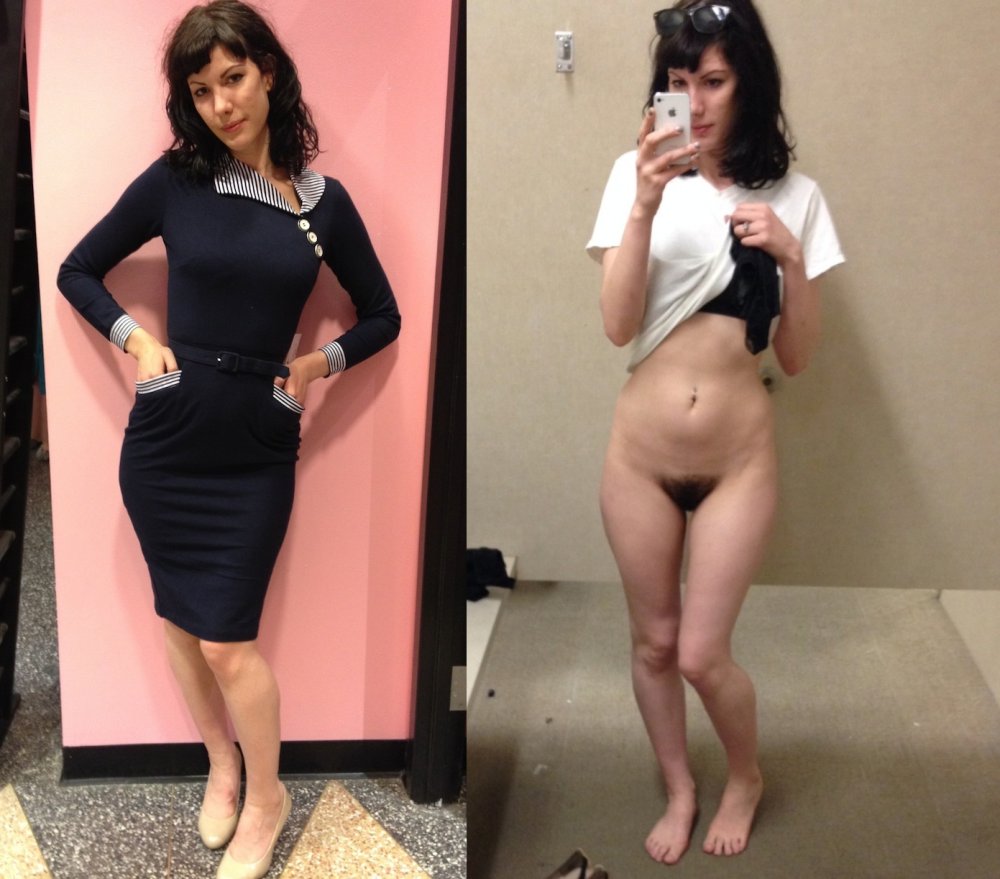 Dressed undressed naked in stockings