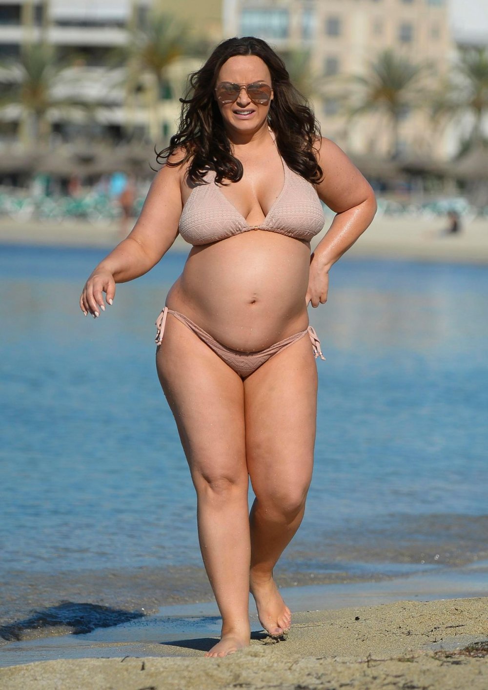 Puffy women in nature