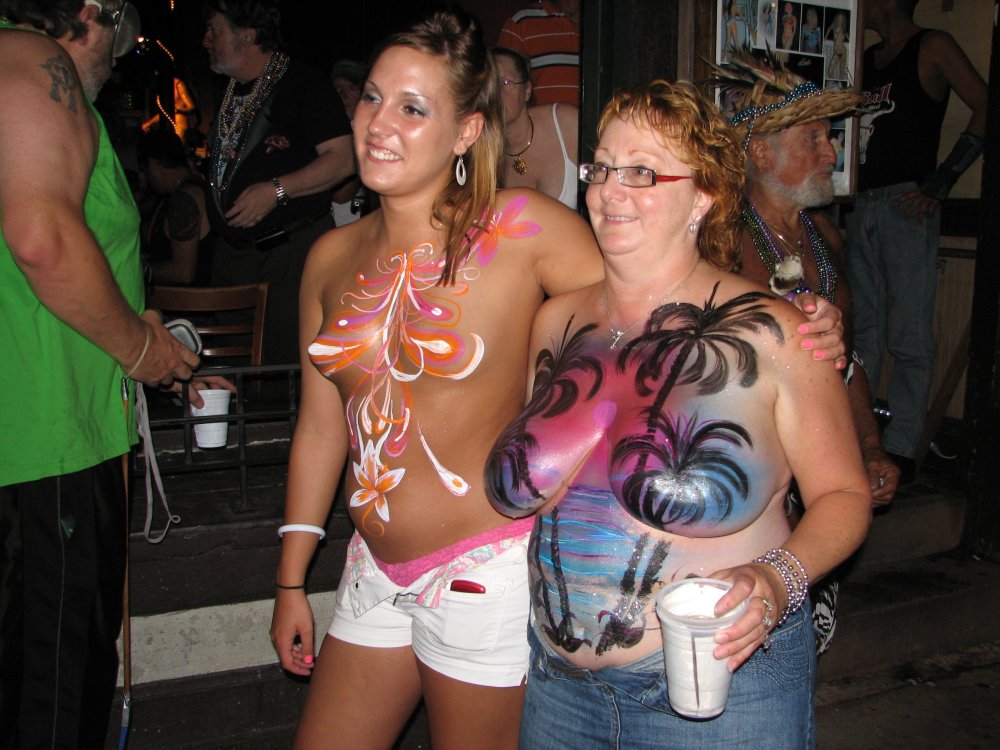 Naked women at the Fantasy Fest festival