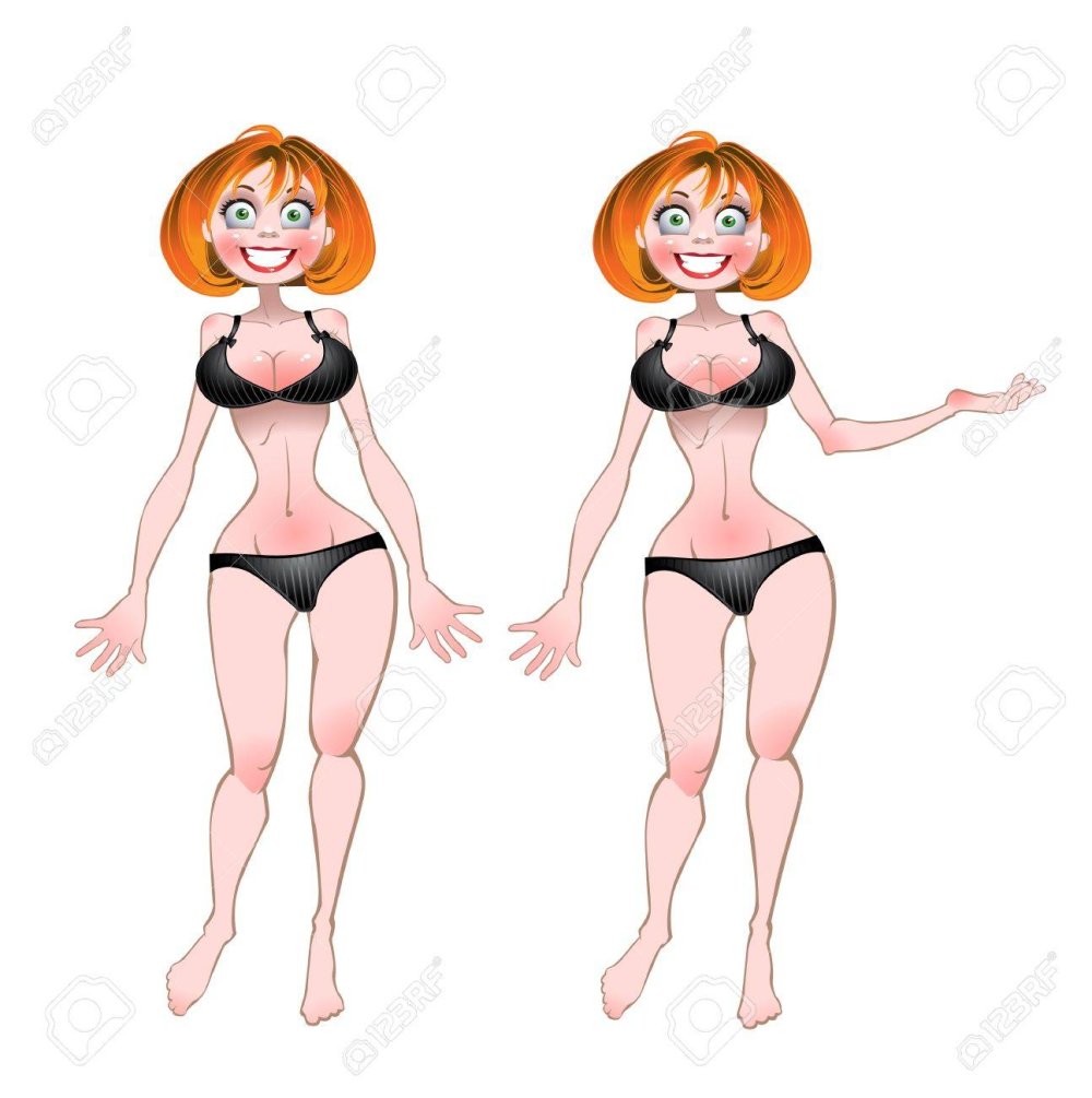 Redhead naked from all sides
