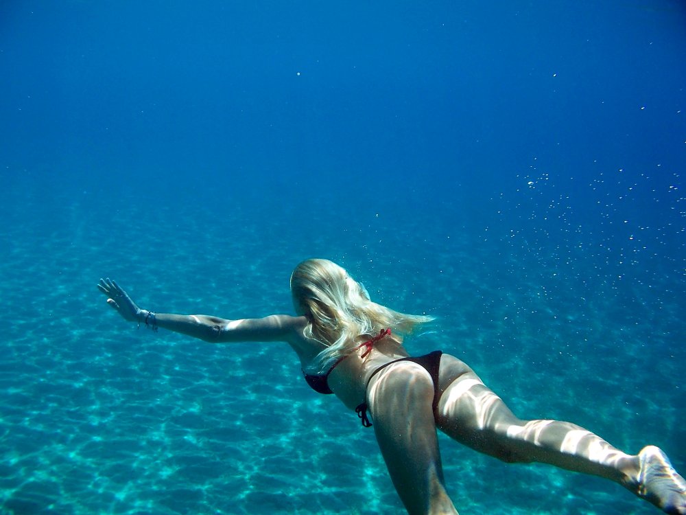 Woman under water