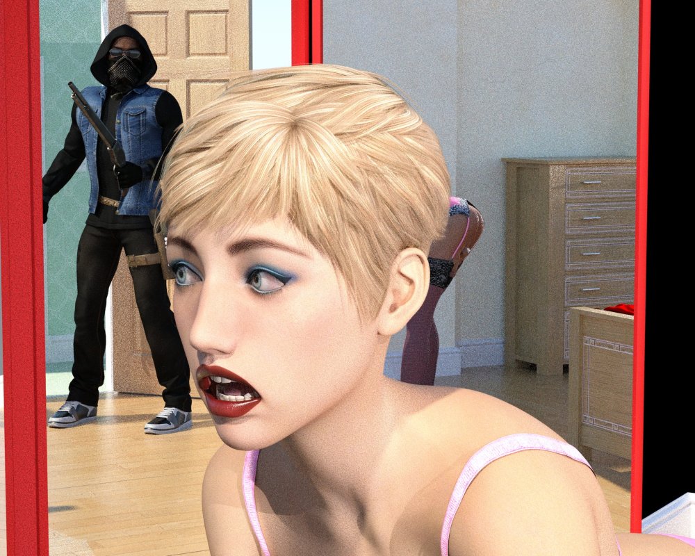 Girl in a mask lies