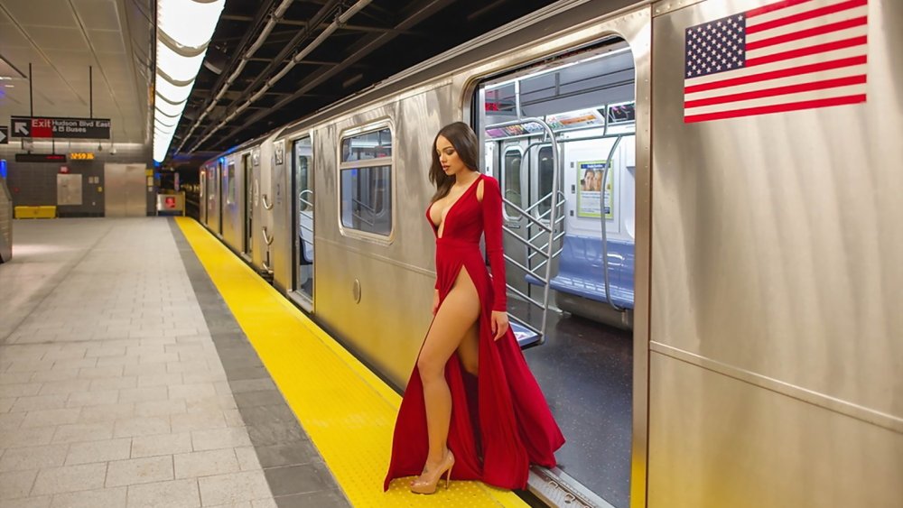 Gorgeous girls in the subway