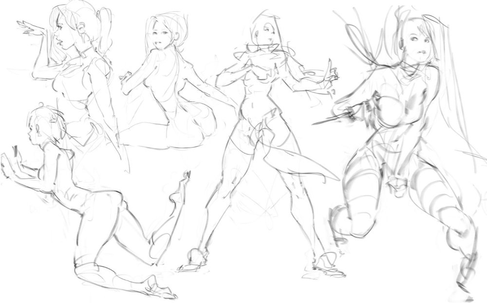 One hundred poses in one picture