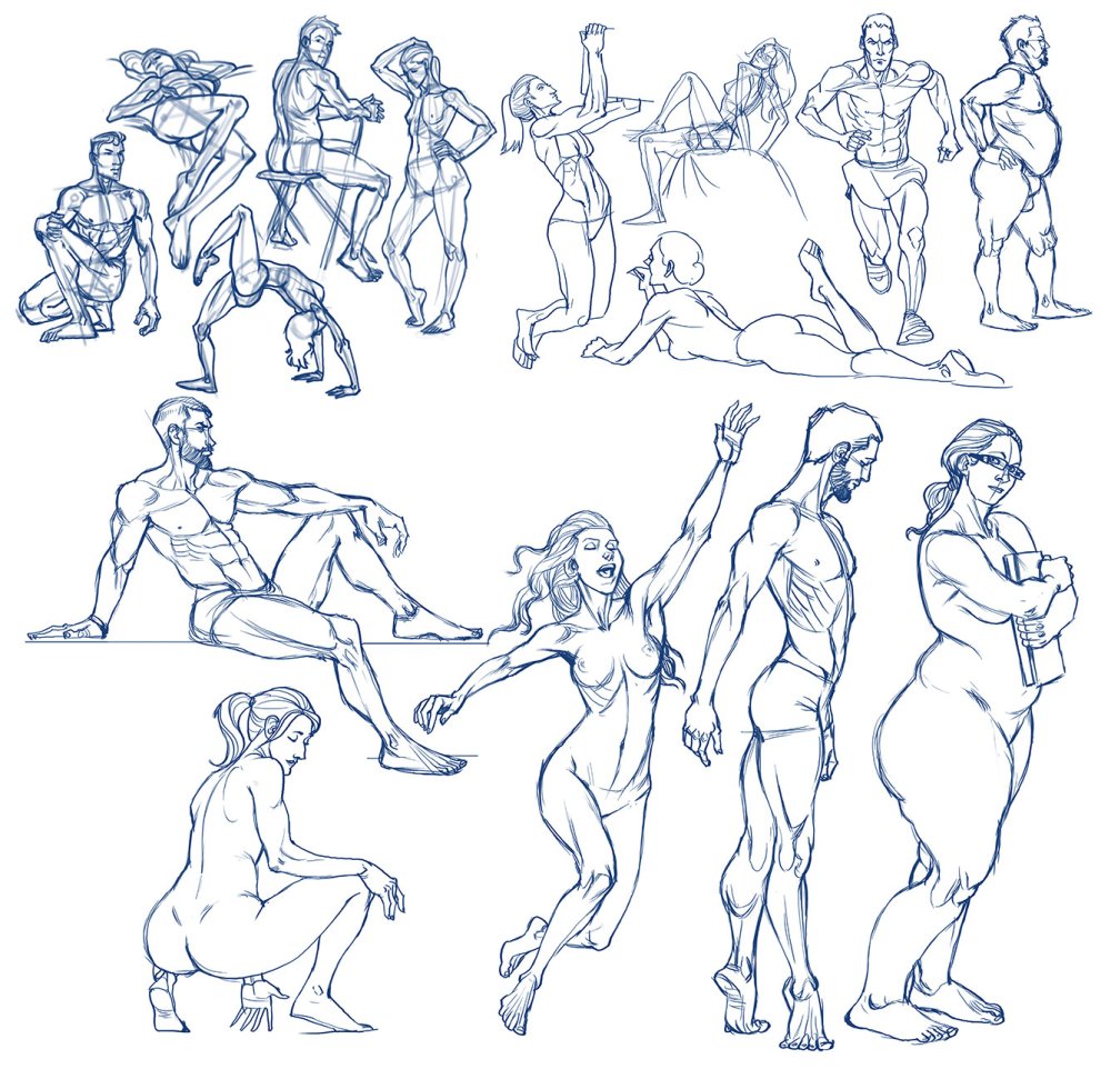 Thin people reference poses